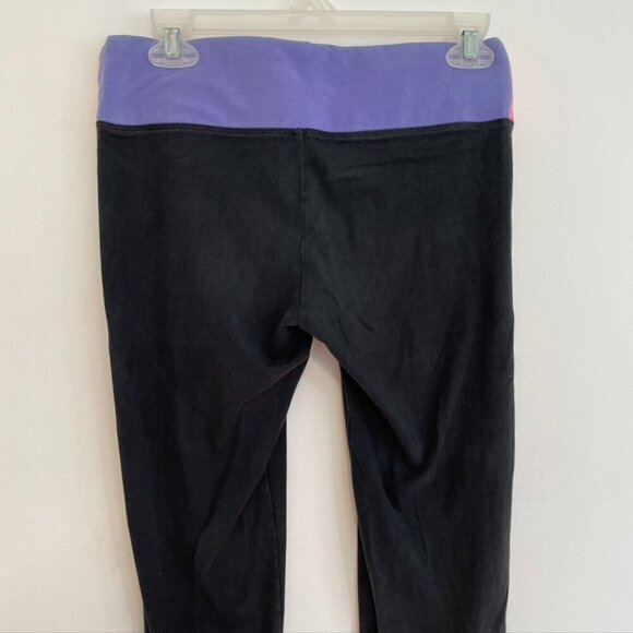 VS PINK VICTORIA'S SECRET PINK Yoga Black Colorblock Waistband Spellout Leggings - Picture 9 of 10